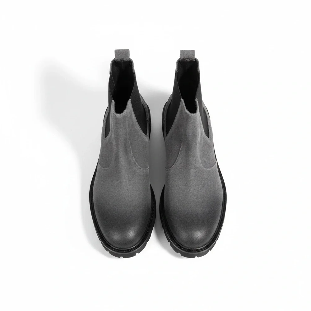 New in Box‎ Goodman Brand Modern City Chelsea Boots Charcoal Suede Made in Italy